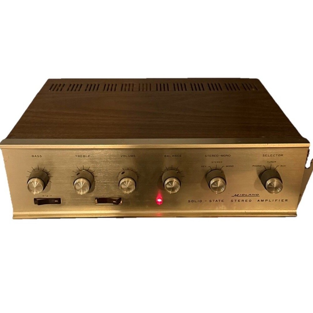 Midland 19-350 Vintage Solid State Stereo Amplifier - Working - Japan